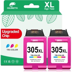 2 Tinteiros Compativeis HP 305 XL Preto e Cor