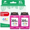 2 Tinteiros Compativeis HP 305 XL Preto e Cor