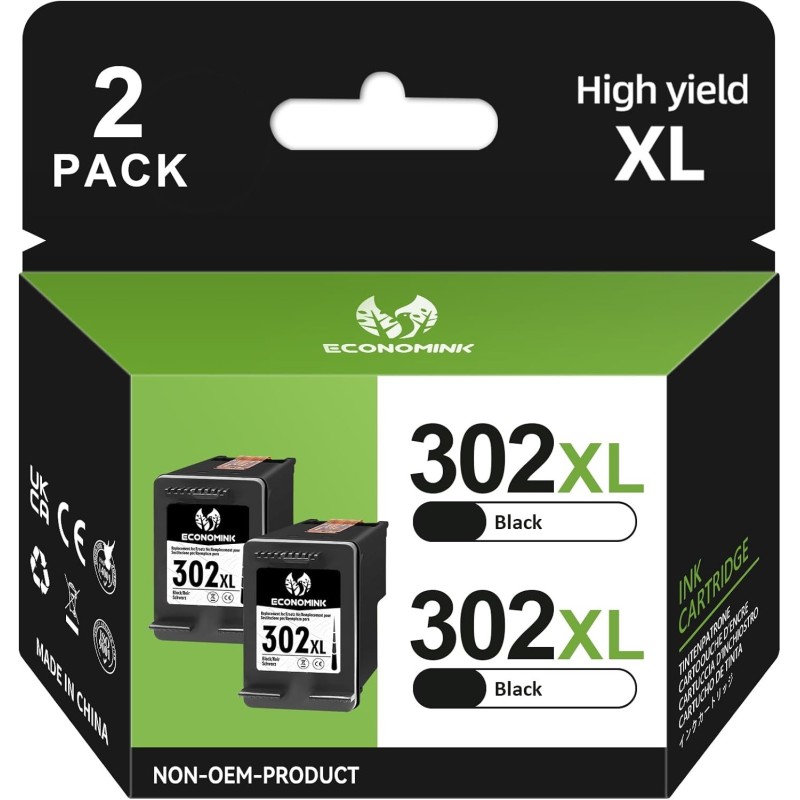 2 Tinteiros Compativeis, HP 302 XL Preto e Cor